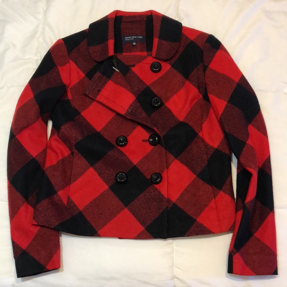Jones New York Size 4 Plaid Blazer